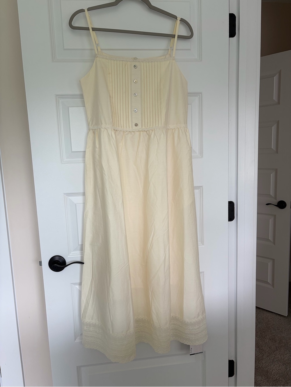 Spaghetti Strap Midi Dress light yellow